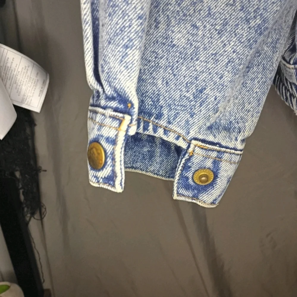 Acid Wash High Quality Denim Jacket Artisan Designed Bomber Style Men's Large - Picture 9 of 13